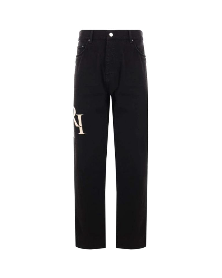 STAGGERED LOGO STRAIGHT JEAN / BLACK