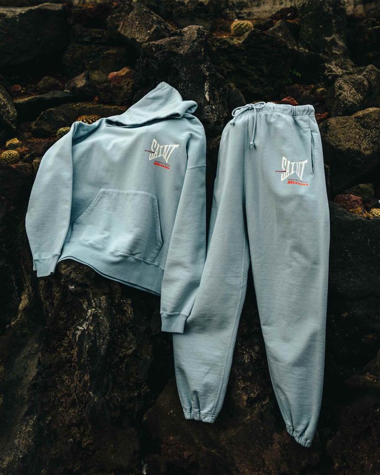 ©SAINT M××××××・セントマイケル - スウェットパンツ SWEAT PANTS/RIBON SAINT / BLUE