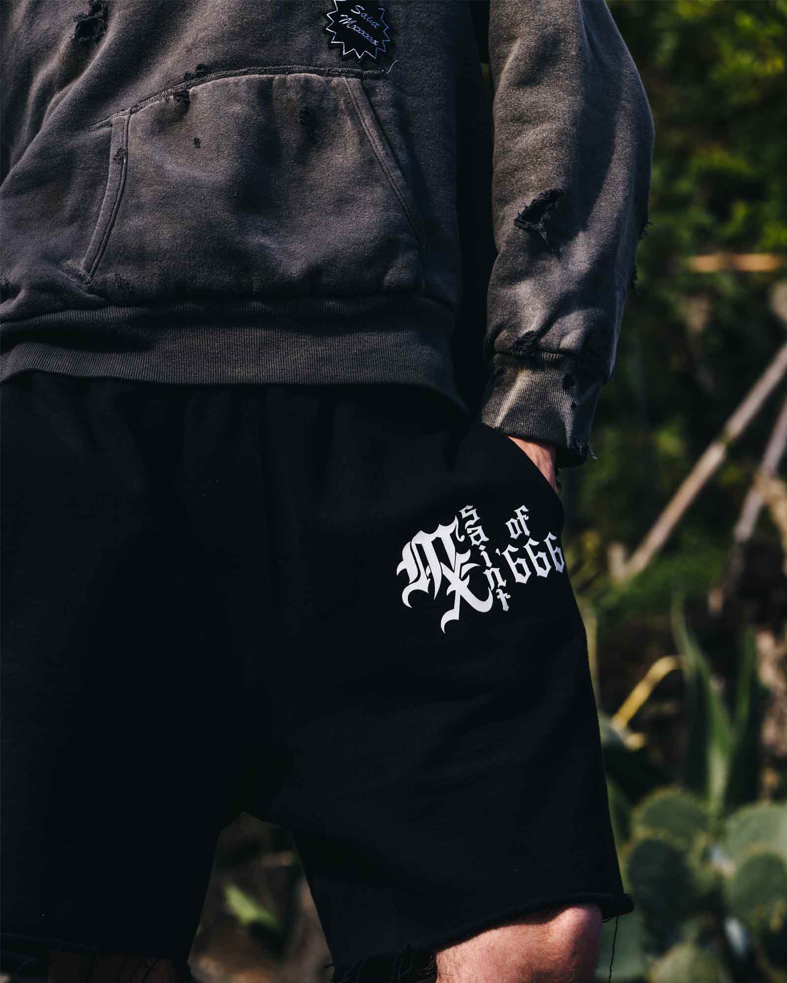 ©SAINT M×××××× × SWEAT SHORTS/MX666 / BLACK