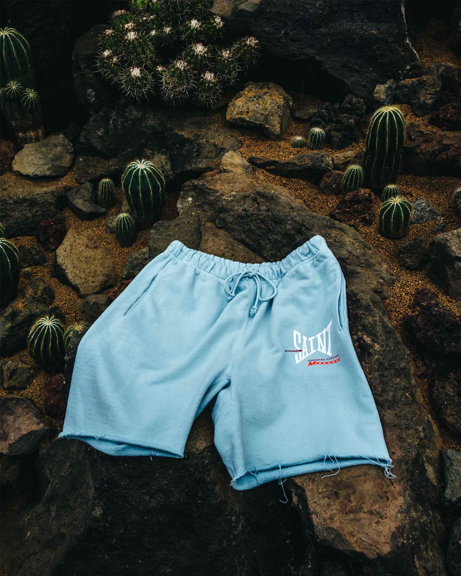 ©SAINT M×××××× × SWEAT SHORTS/RIBON SAINT / BLUE