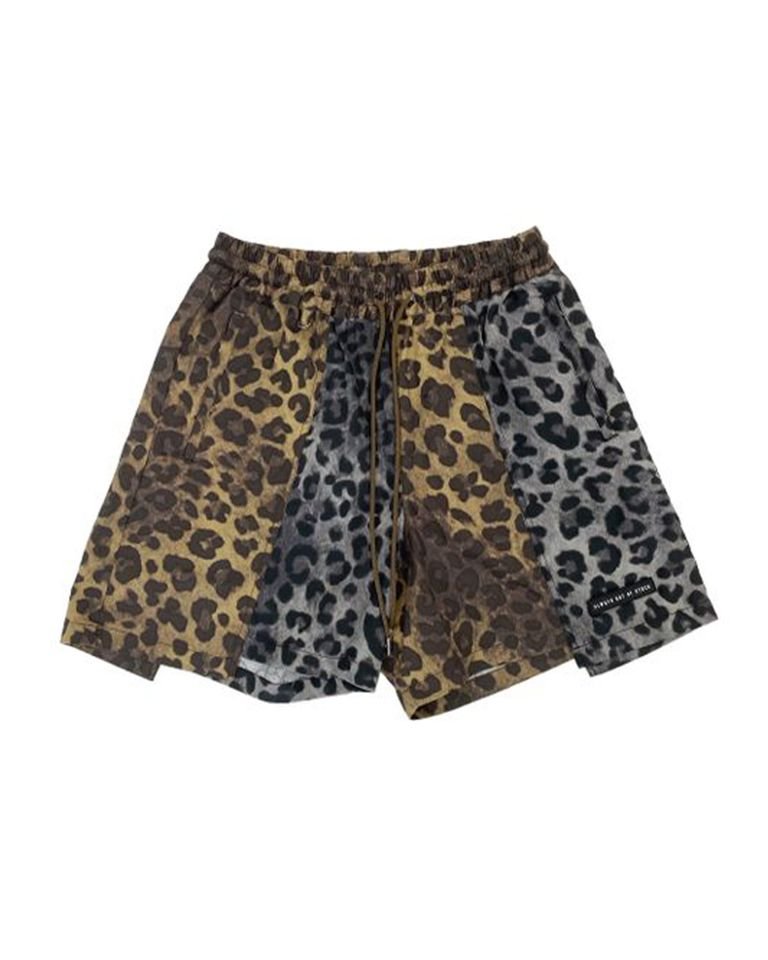 ALWAYS OUT OF STOCK・オールウェイズ アウト オブ ストック - ハーフ・ショートパンツ SWITCHED LEOPARD SHORTS / MULTI