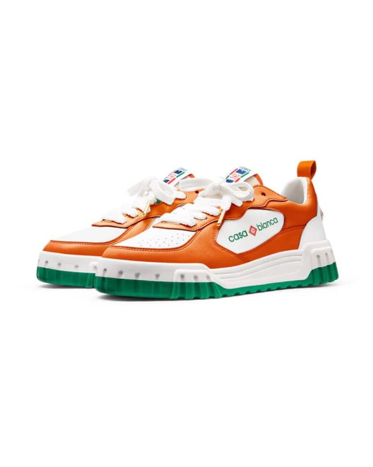 CASABLANCA・カサブランカ - ローカットスニーカー TENNIS COURT SNEAKER / ORANGE/WHITE