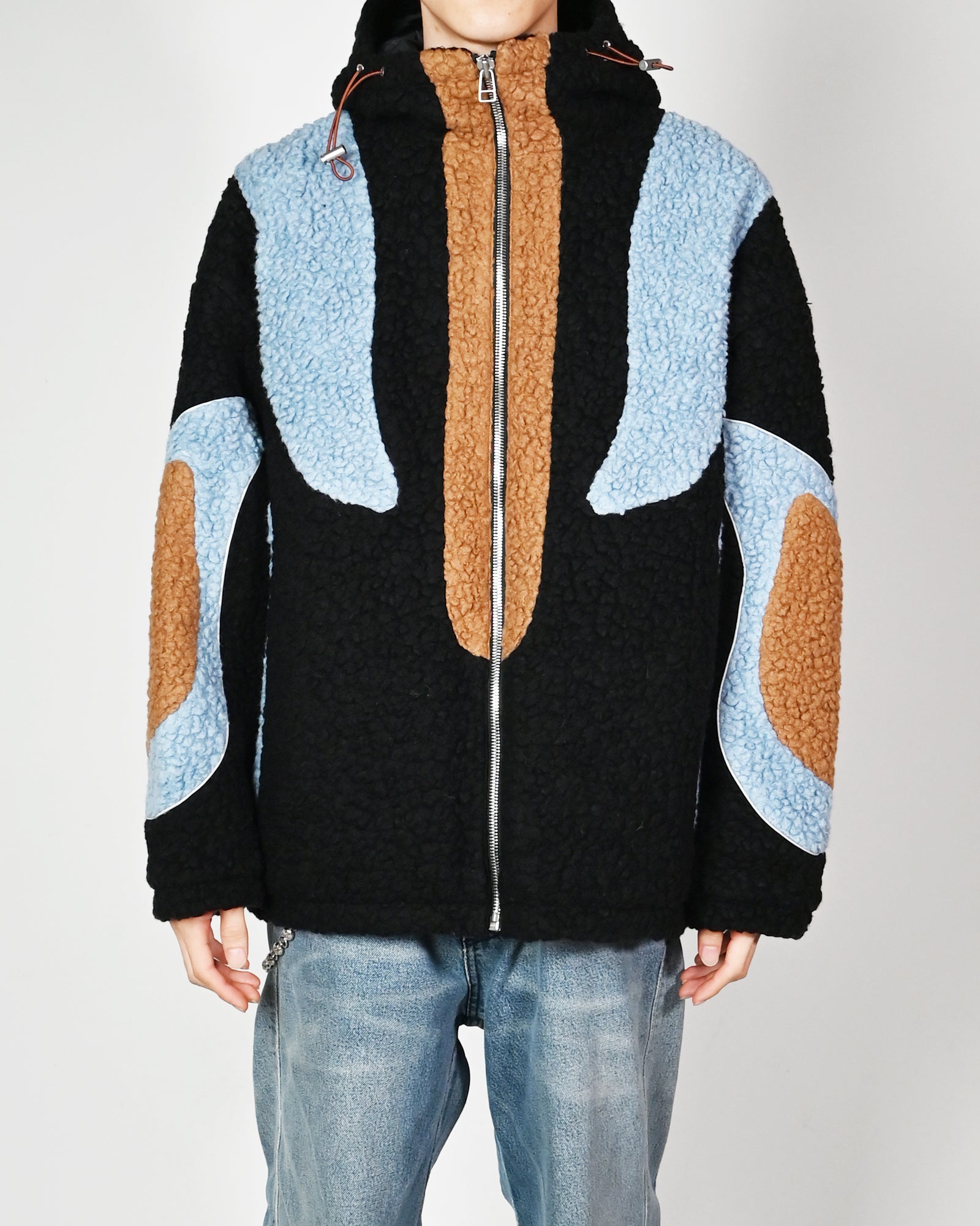 THE WORLD IS YOURS・ザ ワールド イズ ユアーズ - アウター・ジャケット BOA FLEECE JACKET / LIGHT BLUE/BLACK/BROWN