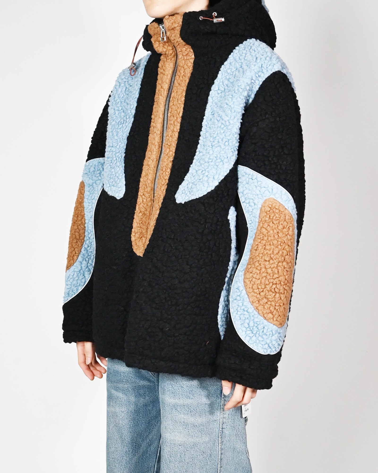 THE WORLD IS YOURS・ザ ワールド イズ ユアーズ - アウター・ジャケット BOA FLEECE JACKET / LIGHT BLUE/BLACK/BROWN