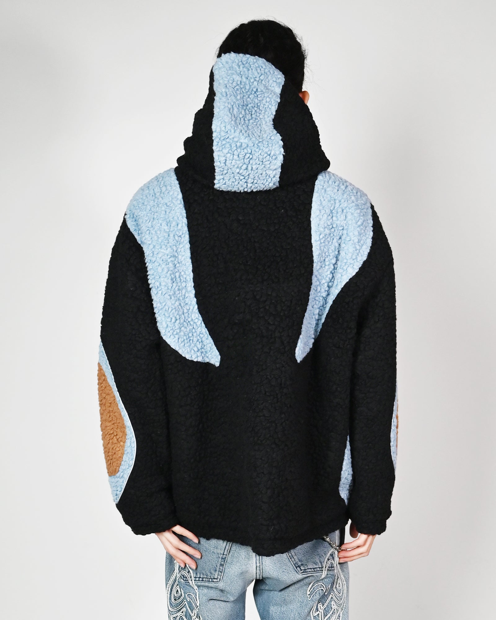 THE WORLD IS YOURS・ザ ワールド イズ ユアーズ - アウター・ジャケット BOA FLEECE JACKET / LIGHT BLUE/BLACK/BROWN