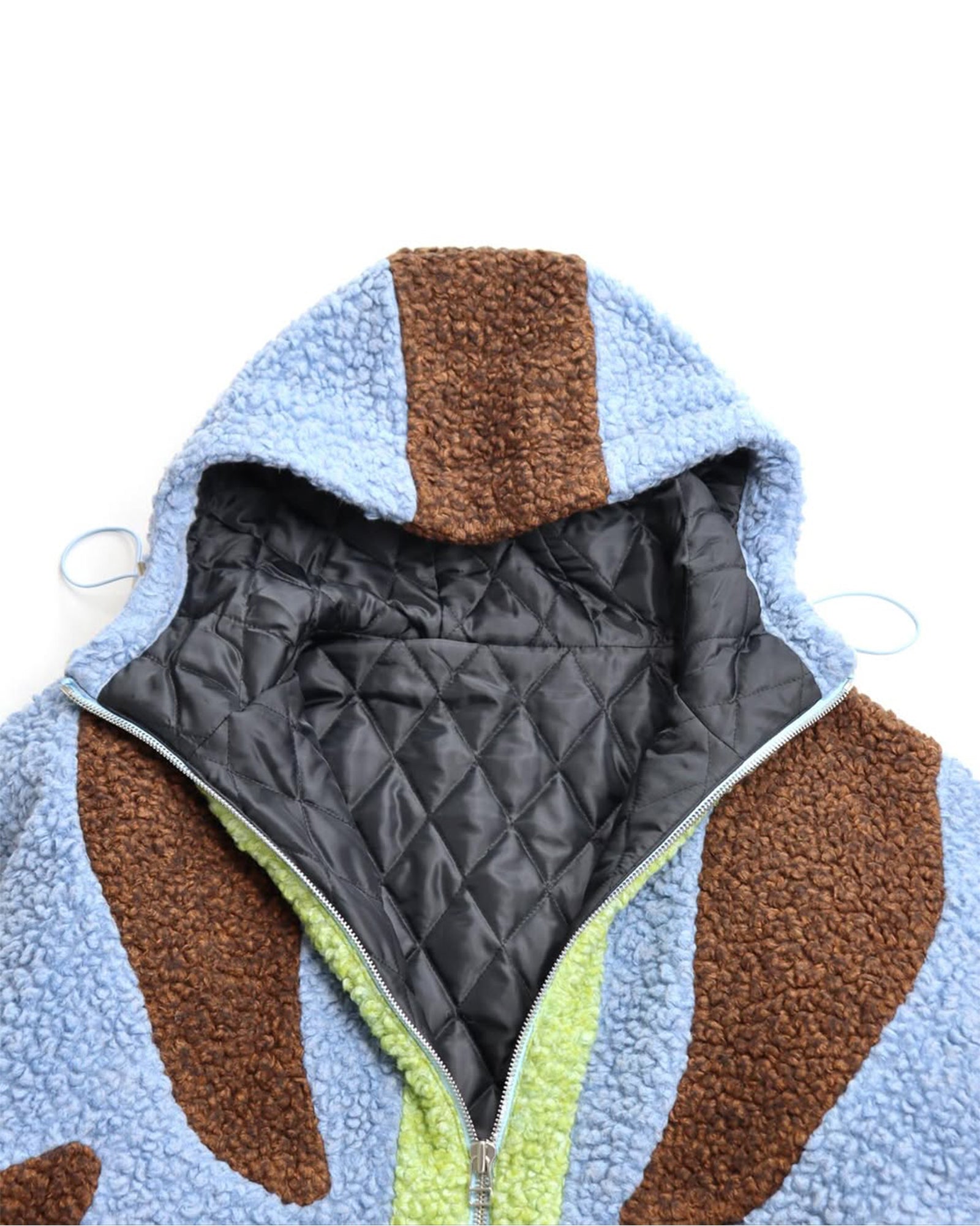 THE WORLD IS YOURS・ザ ワールド イズ ユアーズ - アウター・ジャケット BOA FLEECE JACKET / LIGHT BLUE/LIGHT GREEN/BROWN