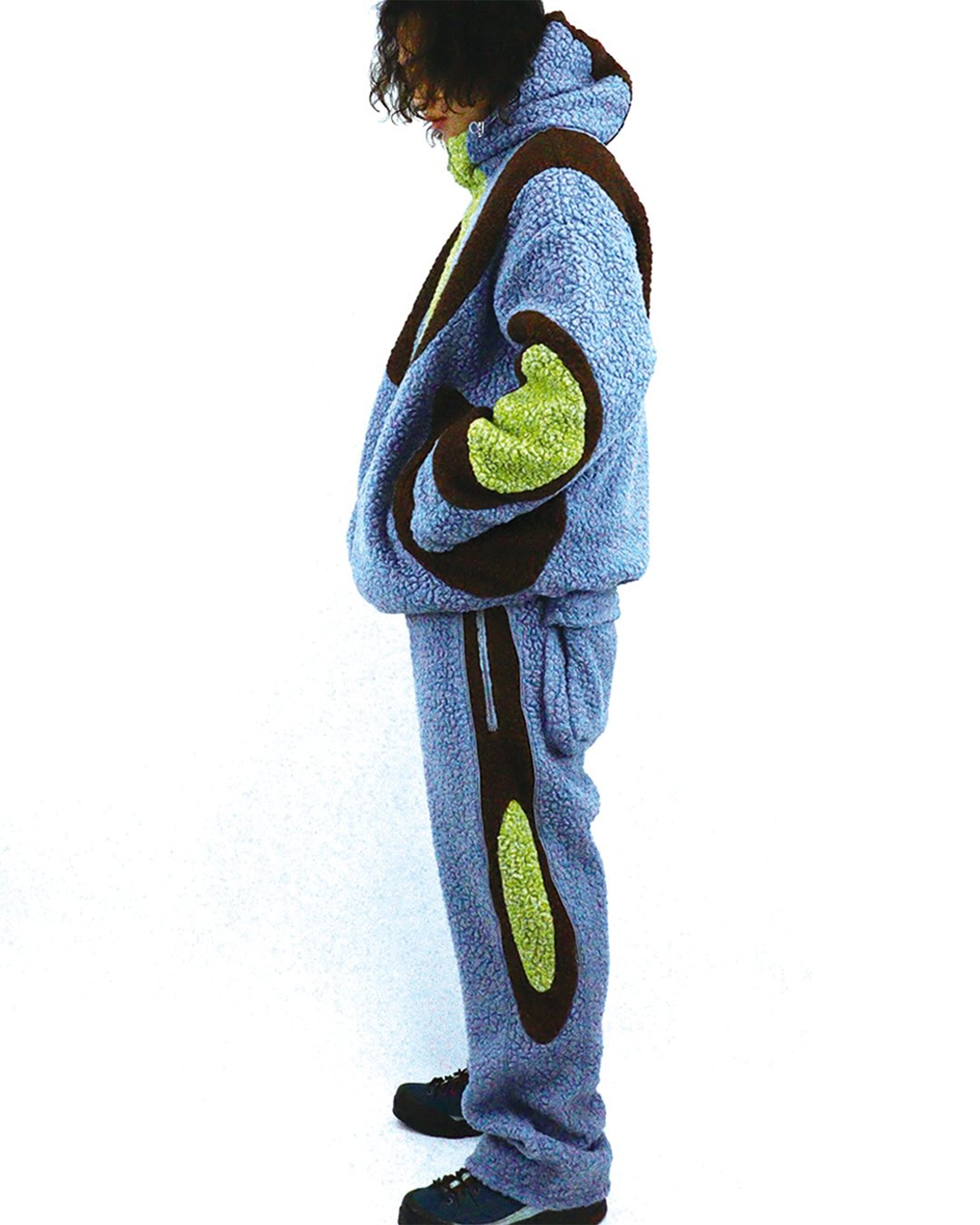 THE WORLD IS YOURS・ザ ワールド イズ ユアーズ - アウター・ジャケット BOA FLEECE JACKET / LIGHT BLUE/LIGHT GREEN/BROWN