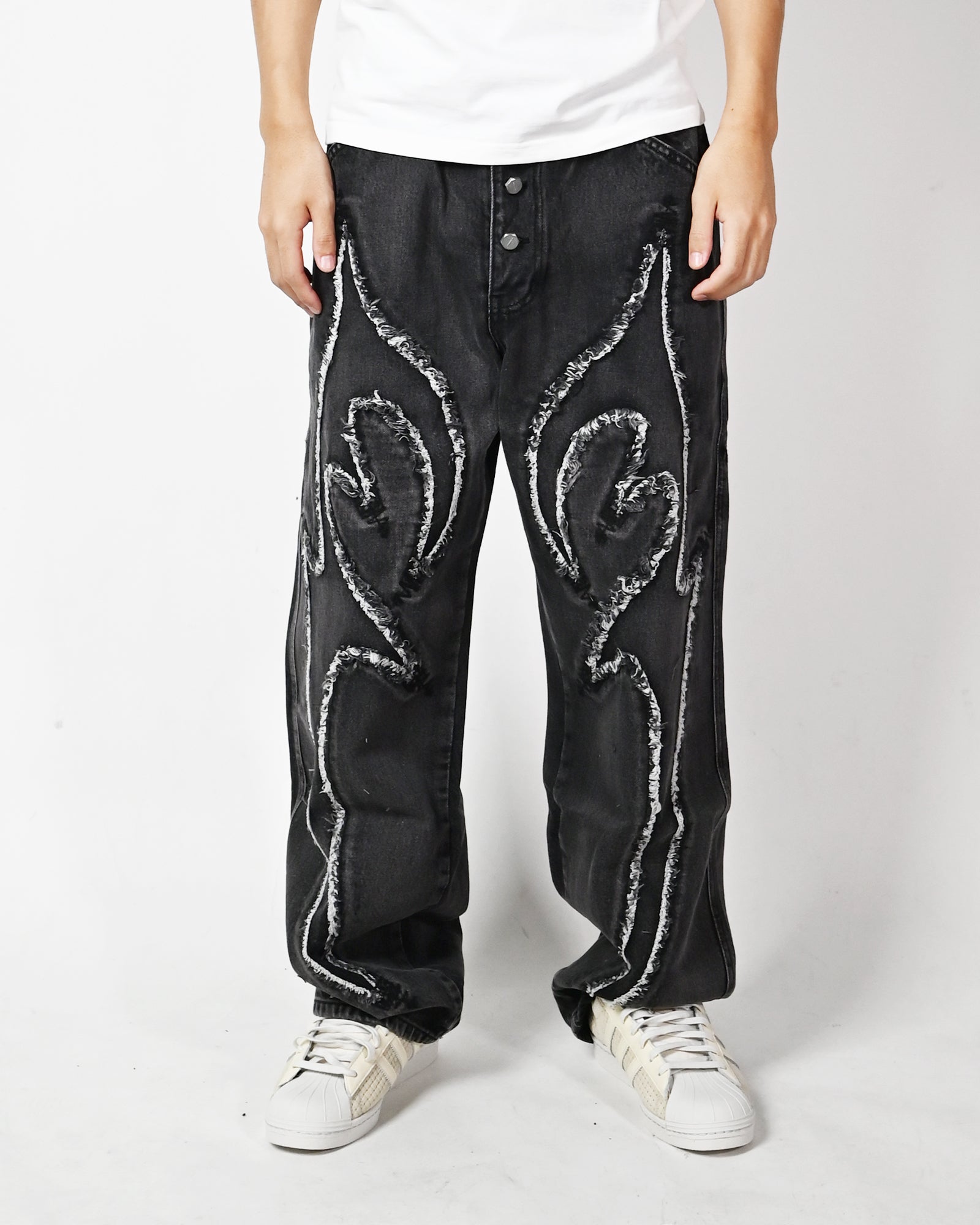 THUG CLUB・サグクラブ - デニムパンツ TRIBAL DENIM PANTS / BLACK