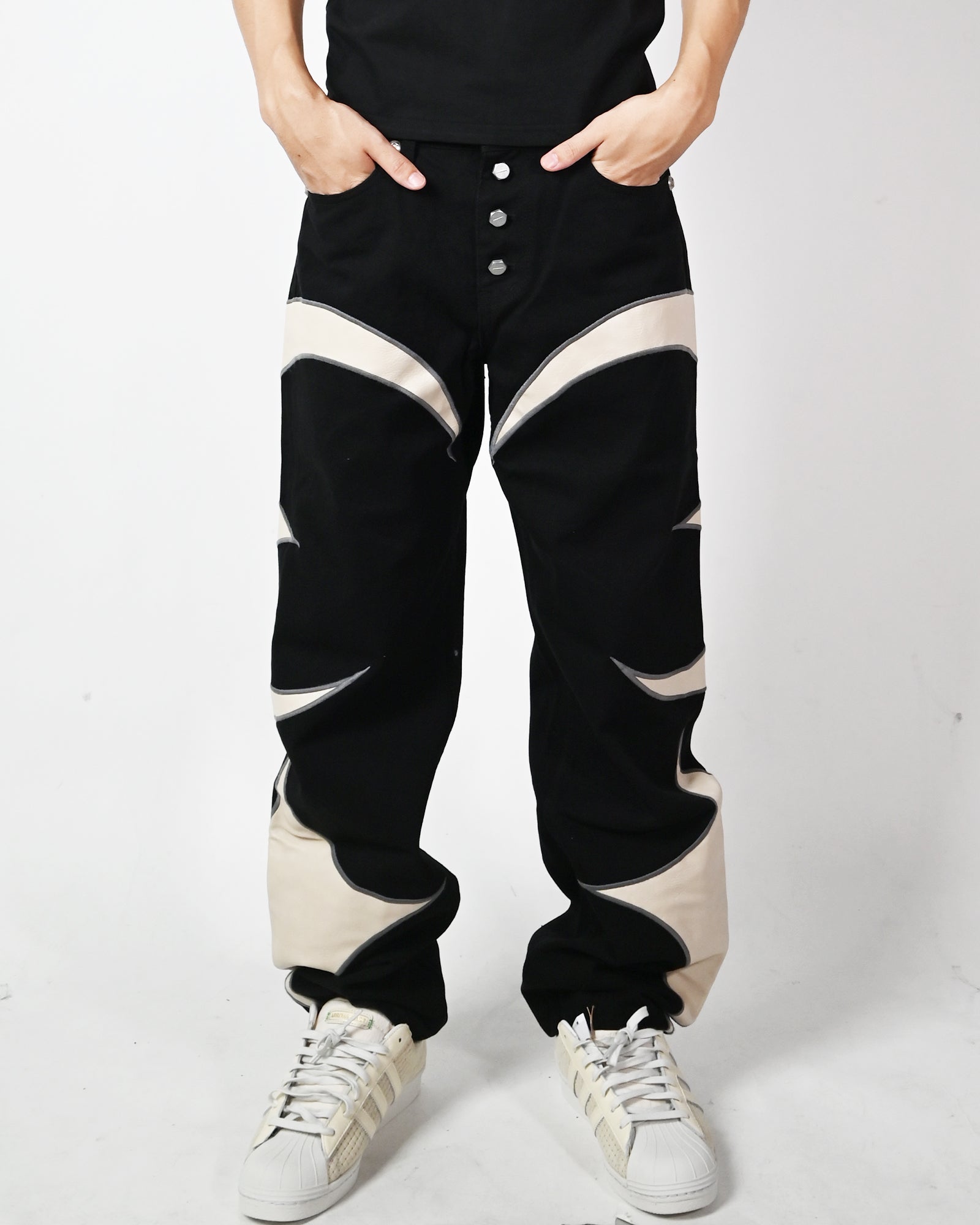 THUG CLUB(サグクラブ)「 TC LEATHER WASHING DENIM PANTS / BLACK