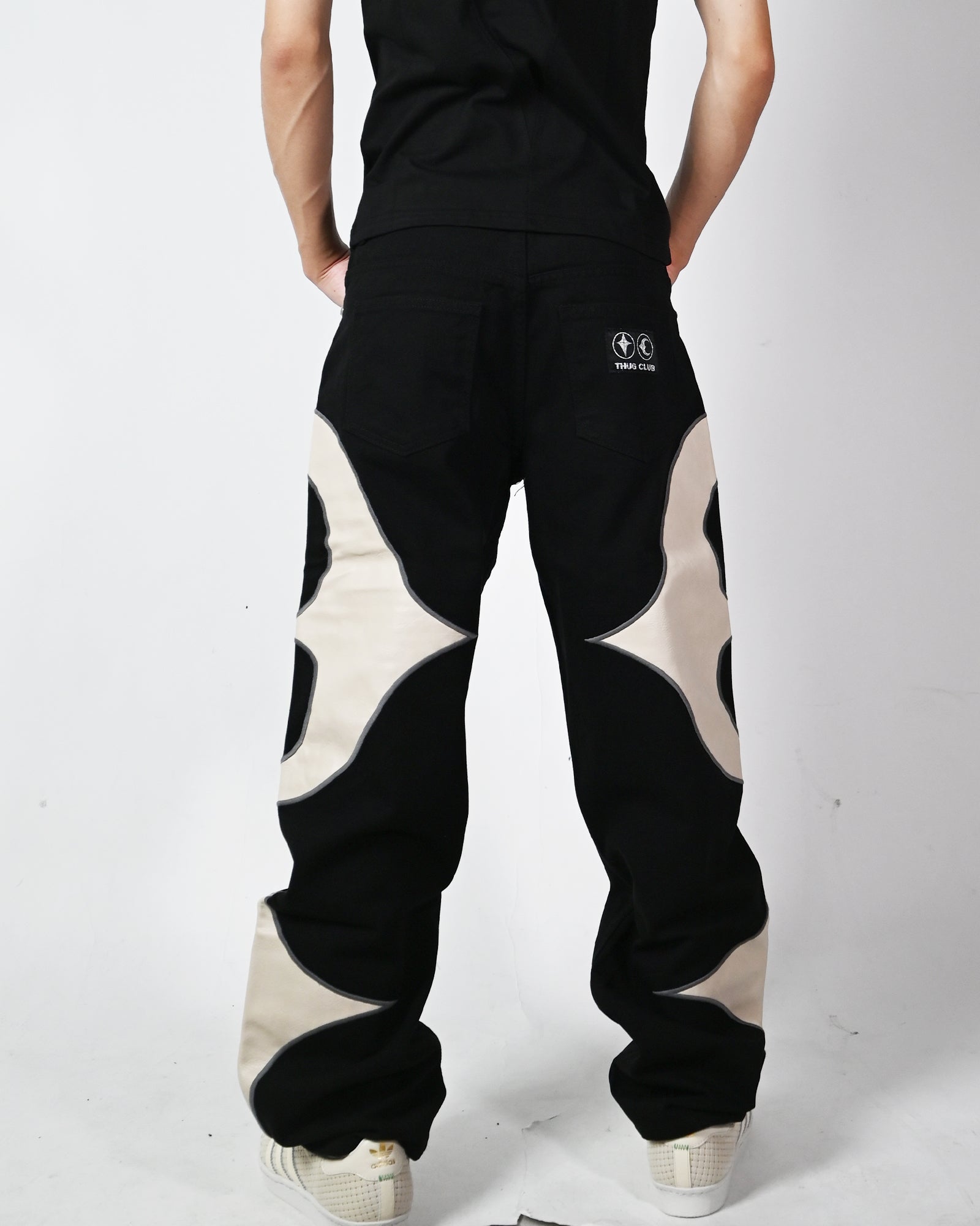 THUG CLUB(サグクラブ)「 TC LEATHER WASHING DENIM PANTS / BLACK