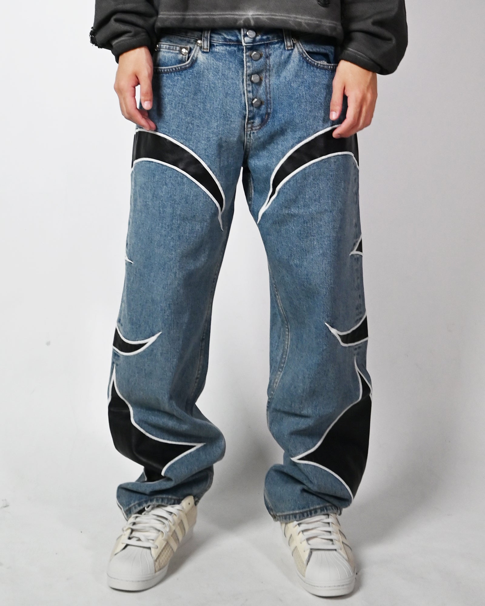 THUG CLUB・サグクラブ - デニムパンツ TC LEATHER WASHING DENIM PANTS / BLUE