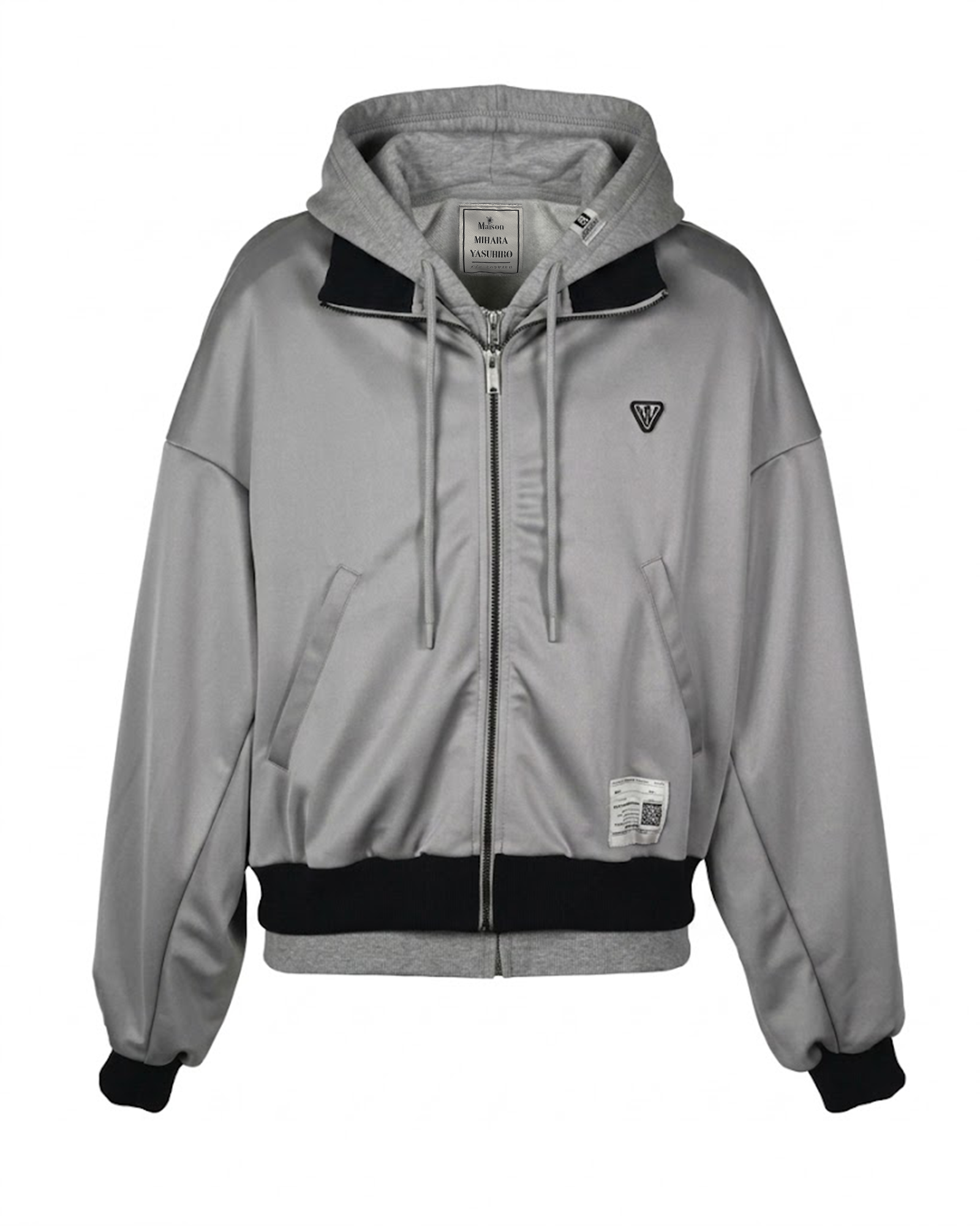 TRACK JACKET LAYERED SWEAT PARKA / GRAY