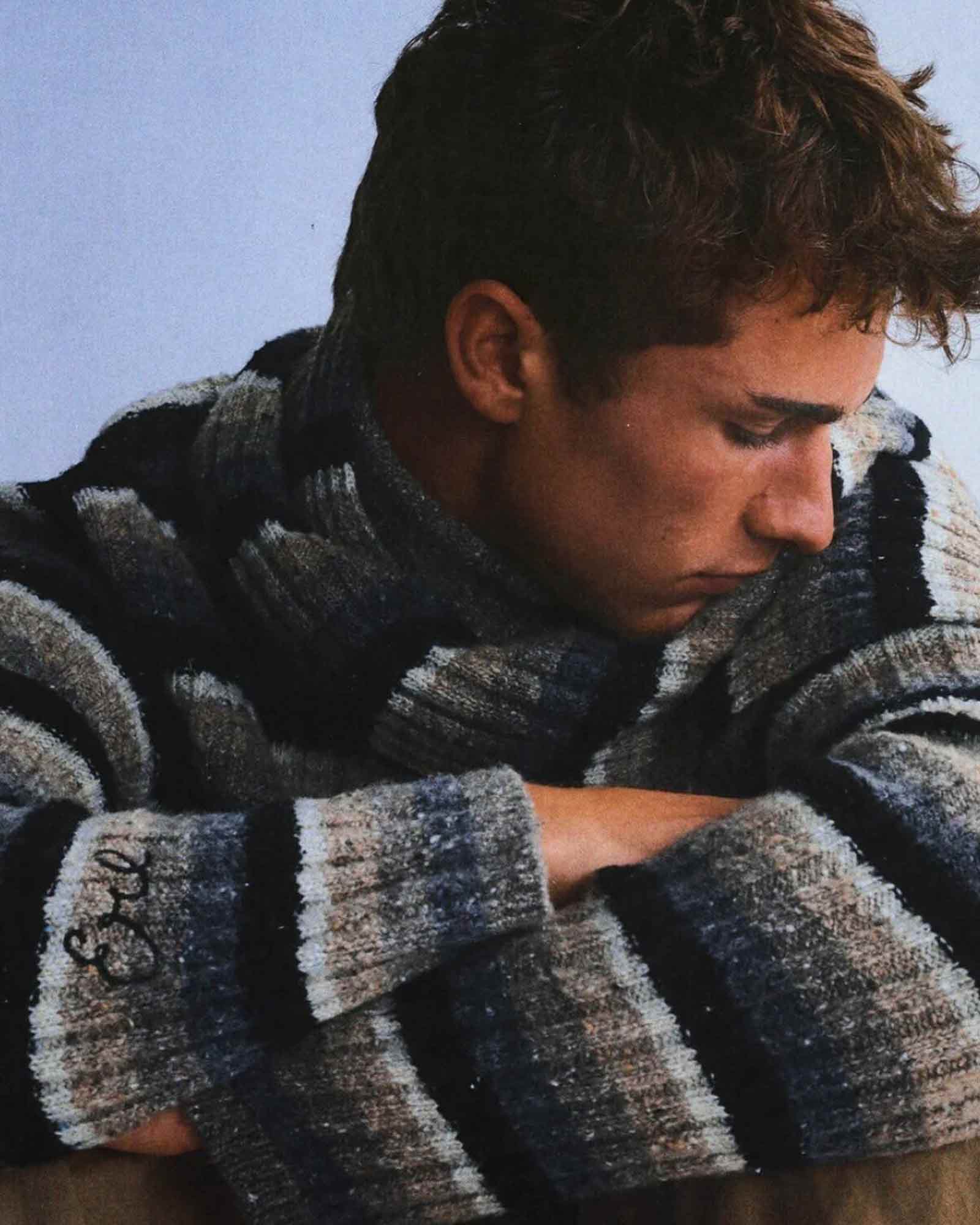 ERL × UNISEX WOOL STRIPED TURTLENECK KNIT / STRIPE