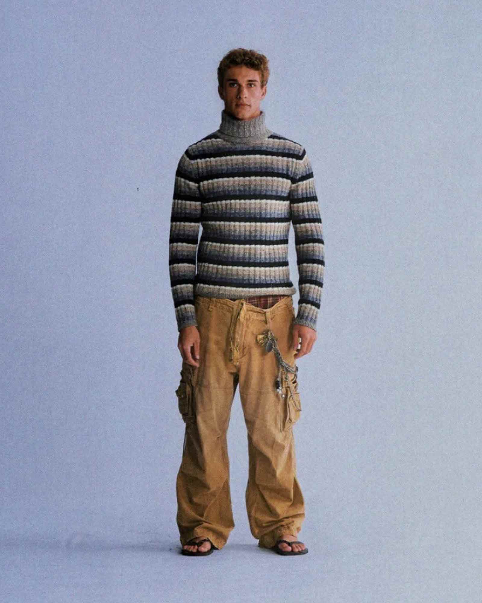ERL × UNISEX WOOL STRIPED TURTLENECK KNIT / STRIPE