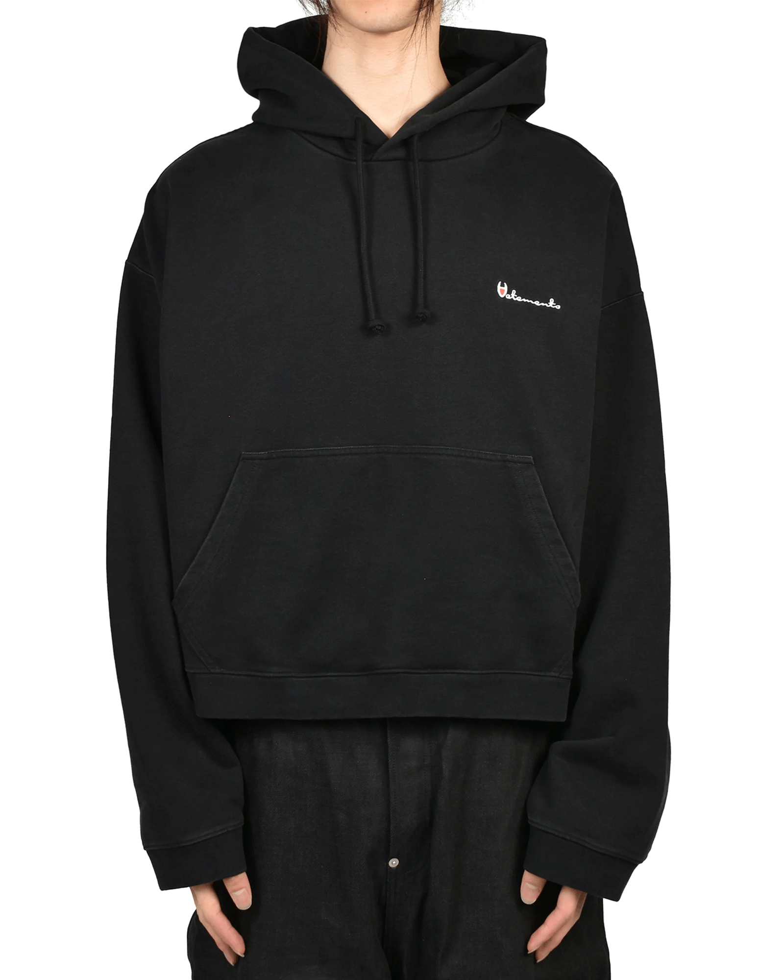 VETEMENTS・ヴェトモン - パーカー・フーディ ATHLETIC LOGO HOODIE / WASHED BLACK