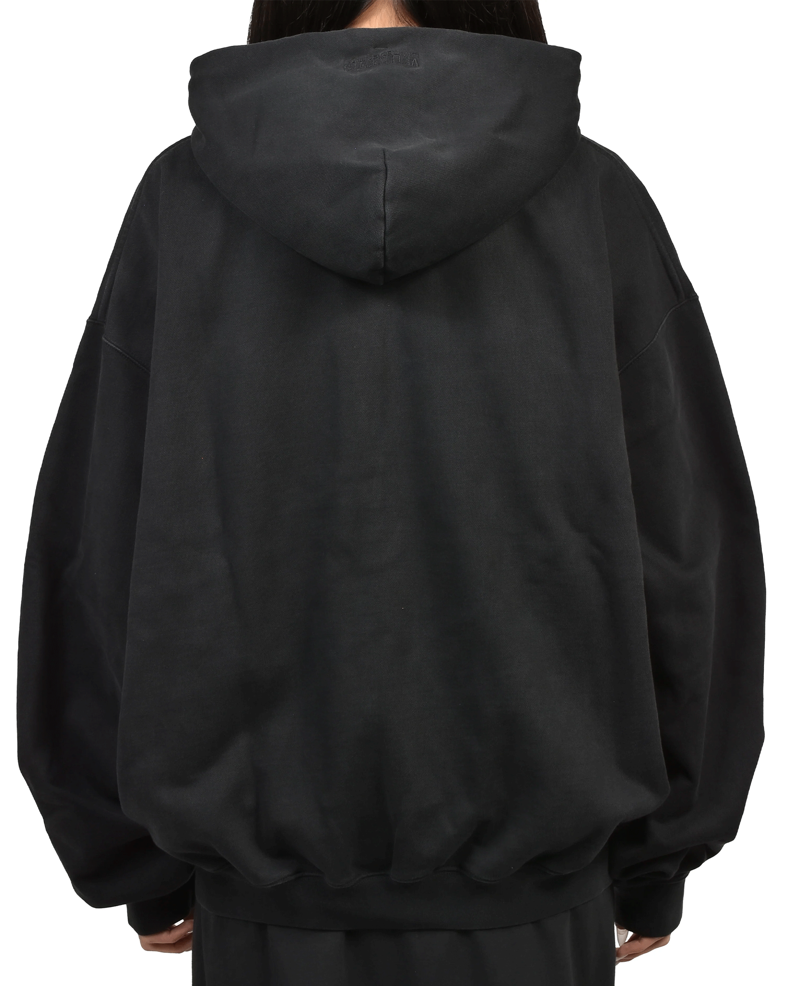 VETEMENTS・Vetements -  CLASSIC LOGO ZIP-UP HOODIE / WASHED  BLACK/RED