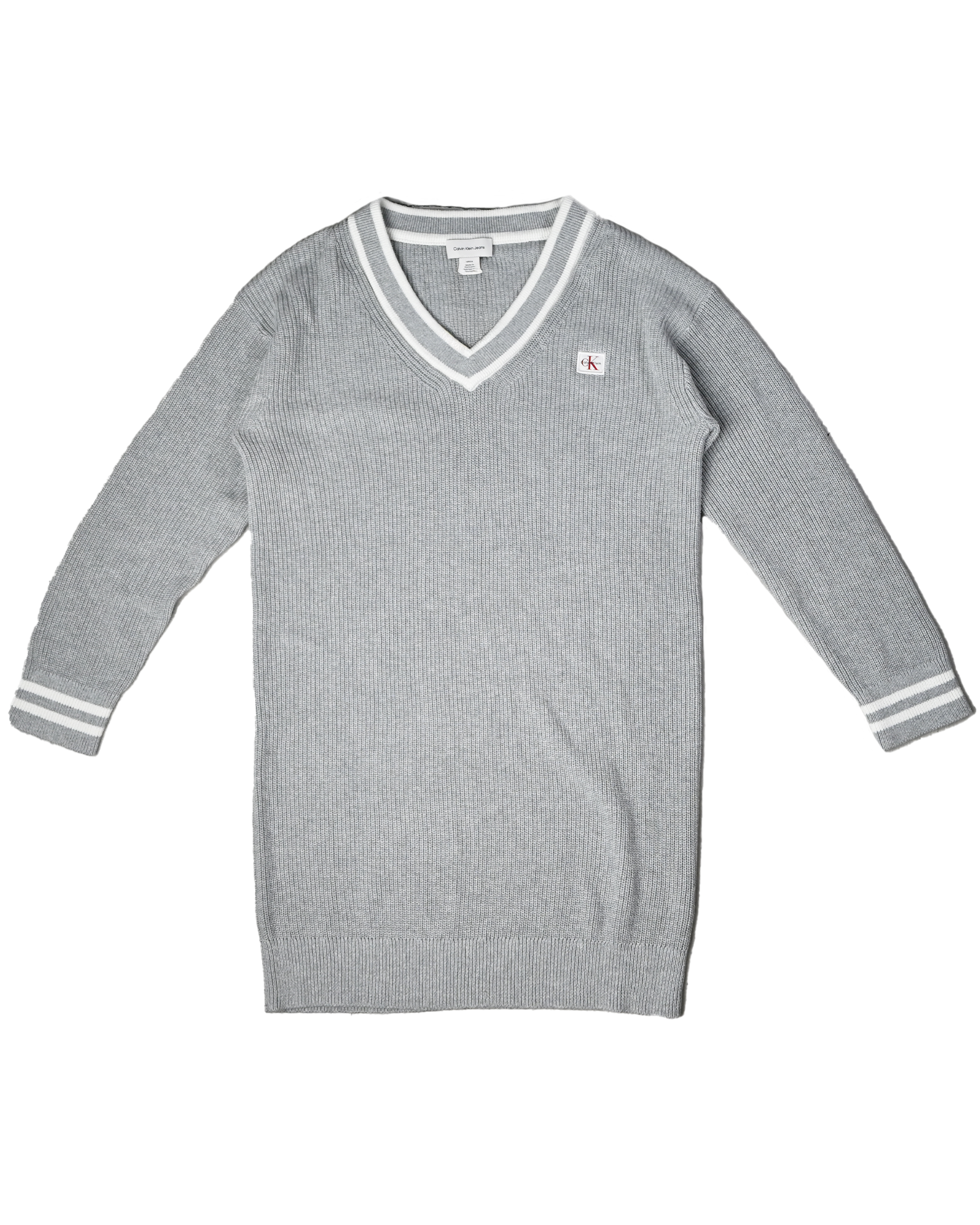 Calvin Klein・カルバン クライン - スカート・ワンピース WOVEN LABEL TUNIC VNECK DRESS / GREY