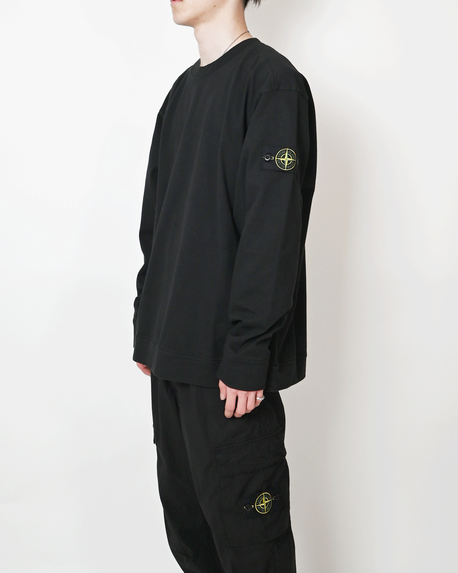 STONE ISLAND・ストーンアイランド - スウェット HEAVY COTTON JERSEY SWEATSHIRT / BLACK