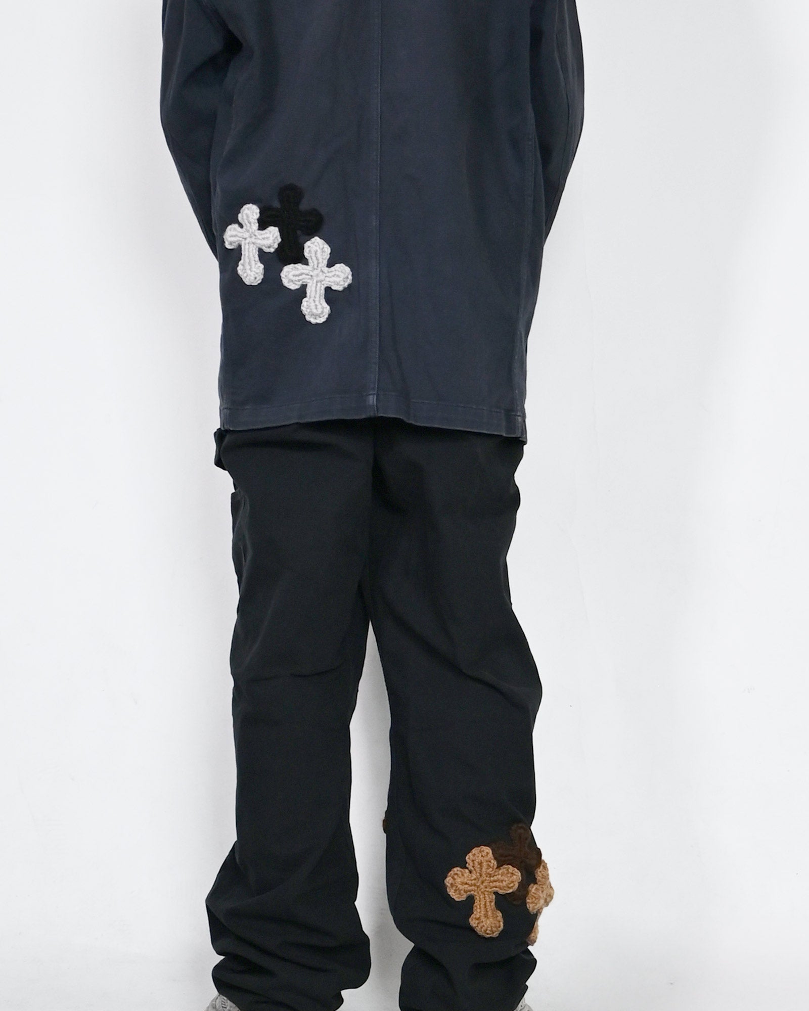 Y.A.R.N.・ヤーン - デニムパンツ Y.A.R.N. CARHARTT REMAKED PANTS-2 / BLACK