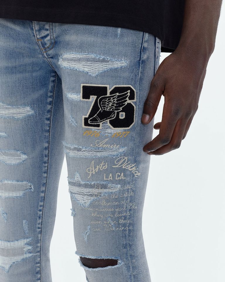 AMIRI・アミリ - デニムパンツ VARISTY EAGLE LOGO JEAN / INDIGO