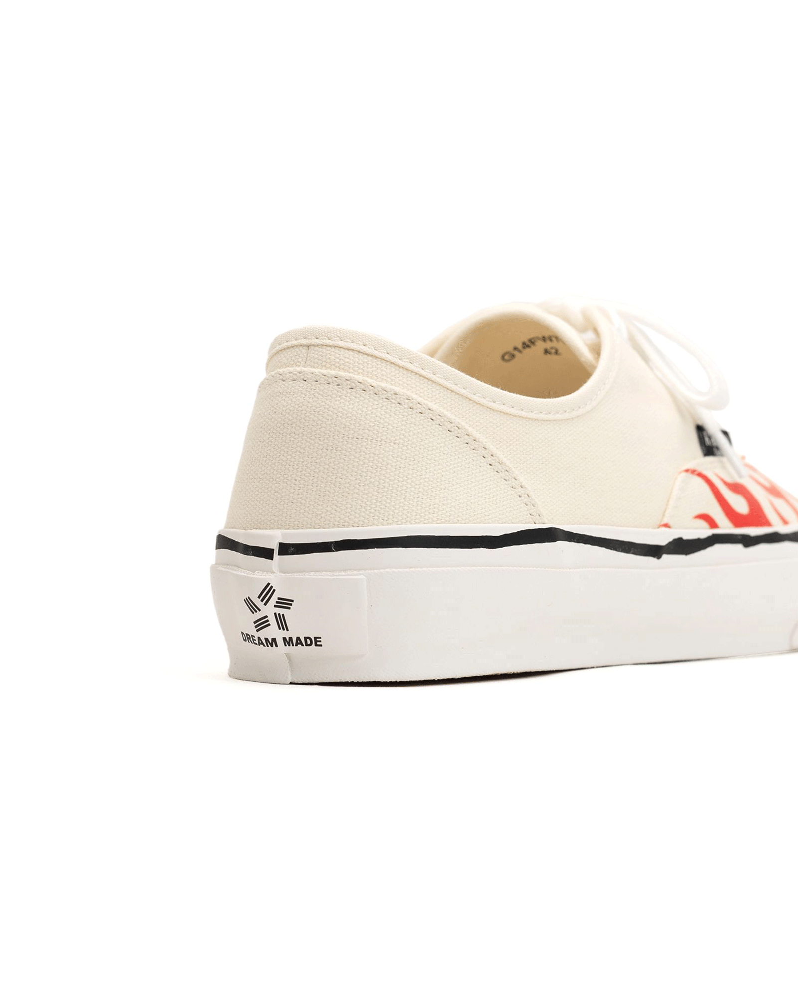KAMIYA・カミヤ - ローカットスニーカー "HERC" FIRE PATTERN VULCANIZED SNEAKER  / WHITE