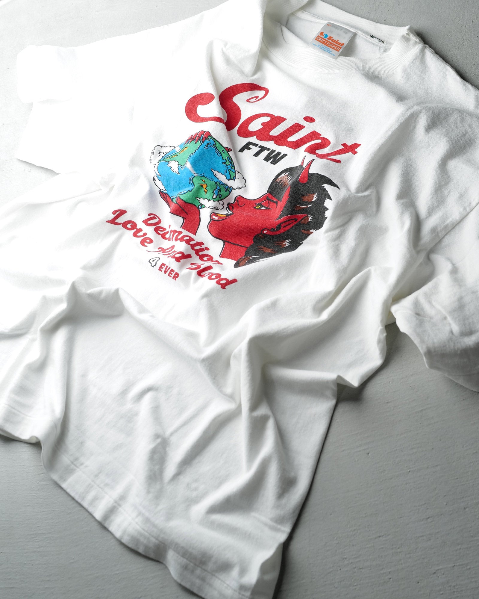©SAINT M××××××・セントマイケル - Tシャツ・カットソー SS TEE/SAINT DEVIL / WHITE