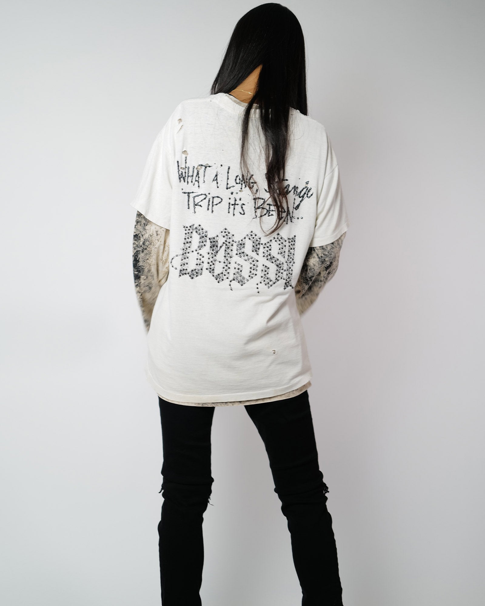 BOSSI・ボッシ スポーツウェア - L/S Tシャツ BOSSI DOUBLE LAYER VINTAGE RHINE STONE SHIRT 3